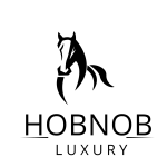 Logo, a formal cartoon horse beneath, a company name